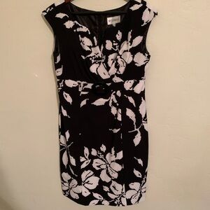 Studio I Black and White Floral Midi Dress